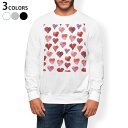 トレーナー メンズ 長袖 ホワイト グレー ブラック デザイン S M L XL 2XL sweatshirt trainer 白 黒 灰色 スウェット 010740 ハート 色彩 赤