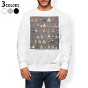 トレーナー メンズ 長袖 ホワイト グレー ブラック デザイン S M L XL 2XL sweatshirt trainer 白 黒 灰色 スウェット 010773 模様 テント 茶色
