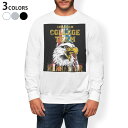トレーナー メンズ 長袖 ホワイト グレー ブラック デザイン XS S M L XL 2XL sweatshirt trainer 白 黒 灰色 スウェット 012353 英語 鳥 かっこいい(4)