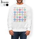 トレーナー メンズ 長袖 ホワイト グレー ブラック デザイン S M L XL 2XL sweatshirt trainer 白 黒 灰色 スウェット 012717 水玉 水彩 ドット