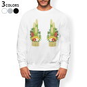トレーナー メンズ 長袖 ホワイト グレー ブラック デザイン S M L XL 2XL sweatshirt trainer 白 黒 灰色 スウェット 013570 お正月 門松 椿