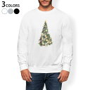 トレーナー メンズ 長袖 ホワイト グレー ブラック デザイン S M L XL 2XL sweatshirt trainer 白 黒 灰色 スウェット 013727 クリスマス ツリー