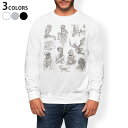 トレーナー メンズ 長袖 ホワイト グレー ブラック デザイン XS S M L XL 2XL sweatshirt trainer 白 黒 灰色 スウェット 014735 ハロウィン おばけ(4)