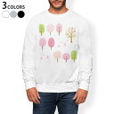 トレーナー メンズ 長袖 ホワイト グレー ブラック デザイン XS S M L XL 2XL sweatshirt trainer 白 黒 灰色 スウェット 014940 桜 木 春