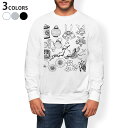 トレーナー メンズ 長袖 ホワイト グレー ブラック デザイン XS S M L XL 2XL sweatshirt trainer 白 黒 灰色 スウェット 015301 日本 和風 手書き 絵 白黒 兜 桜