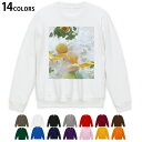 選べる14カラートレーナー メンズ 長袖 ホワイト グレー ブラック デザイン S M L XL 2XL sweatshirt trainer 白 黒 灰色 スウェット 002617 マカロン 花 黄色