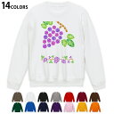 選べる14カラートレーナー メンズ 長袖 ホワイト グレー ブラック デザイン S M L XL 2XL sweatshirt trainer 白 黒 灰色 スウェット 005197 ぶどう 宝石 イラスト