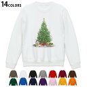 選べる14カラートレーナー メンズ 長袖 ホワイト グレー ブラック デザイン S M L XL 2XL sweatshirt trainer 白 黒 灰色 スウェット 009987 クリスマス ツリー プレゼント