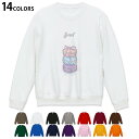 選べる14カラートレーナー メンズ 長袖 ホワイト グレー ブラック デザイン S M L XL 2XL sweatshirt trainer 白 黒 灰色 スウェット 015672 マカロン お菓子 食べ物 リボン パステル
