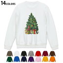 選べる14カラートレーナー メンズ 長袖 ホワイト グレー ブラック デザイン S M L XL 2XL sweatshirt trainer 白 黒 灰色 スウェット 015843 クリスマスツリー プレゼント 冬