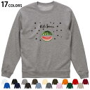 選べる17カラートレーナー メンズ レディース ユニセックス 長袖 ホワイト グレー ブラック デザイン S M L XL 2XL sweatshirt trainer スウェット 017842 スイカ 夏 summer