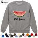選べる17カラートレーナー メンズ レディース ユニセックス 長袖 ホワイト グレー ブラック デザイン S M L XL 2XL sweatshirt trainer スウェット 017843 スイカ 夏 summer