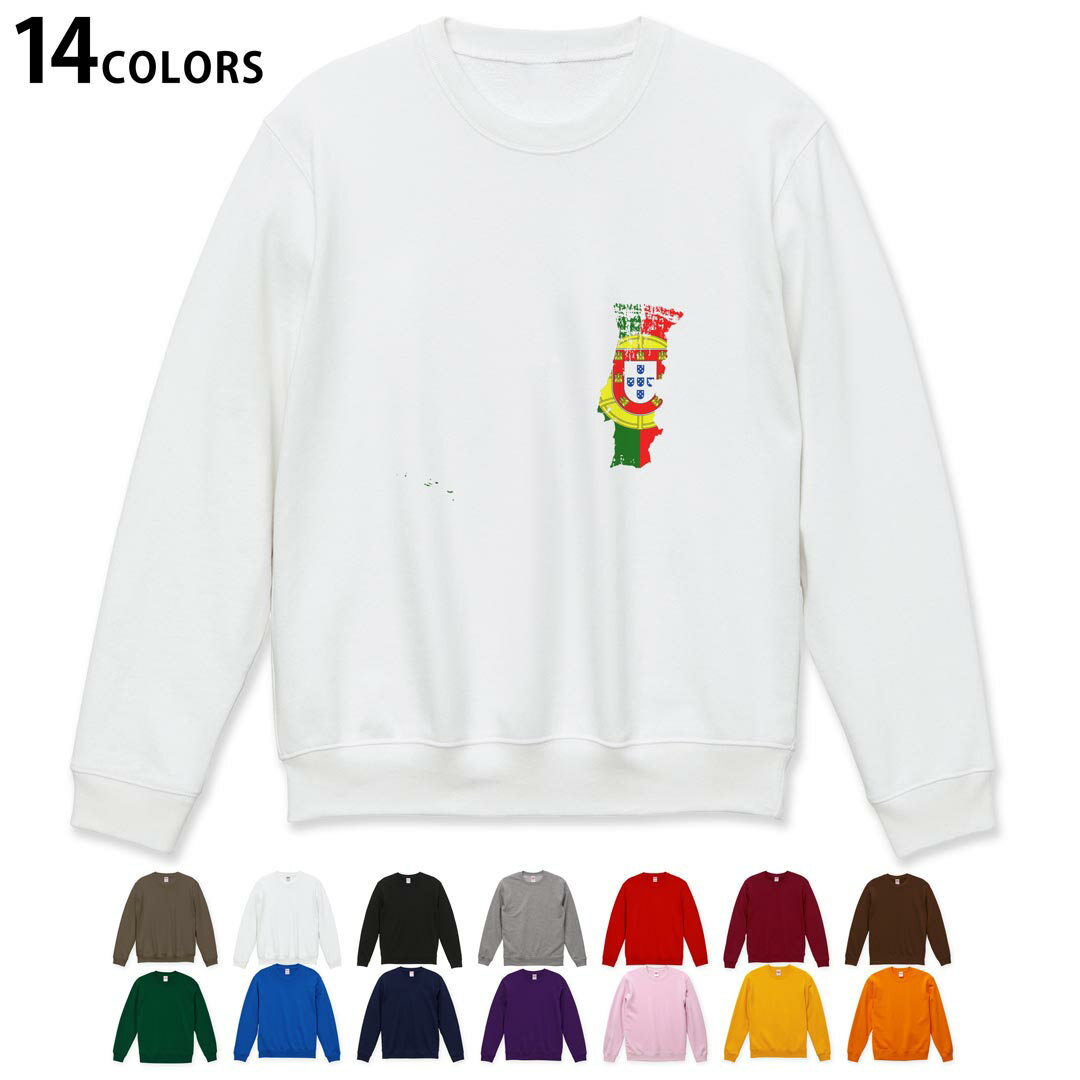 選べる14カラートレーナー メンズ 長袖 ホワイト グレー ブラック デザイン S M L XL 2XL sweatshirt　trainer　白　黒　灰色　スウェット 018924 portugal ポルトガル