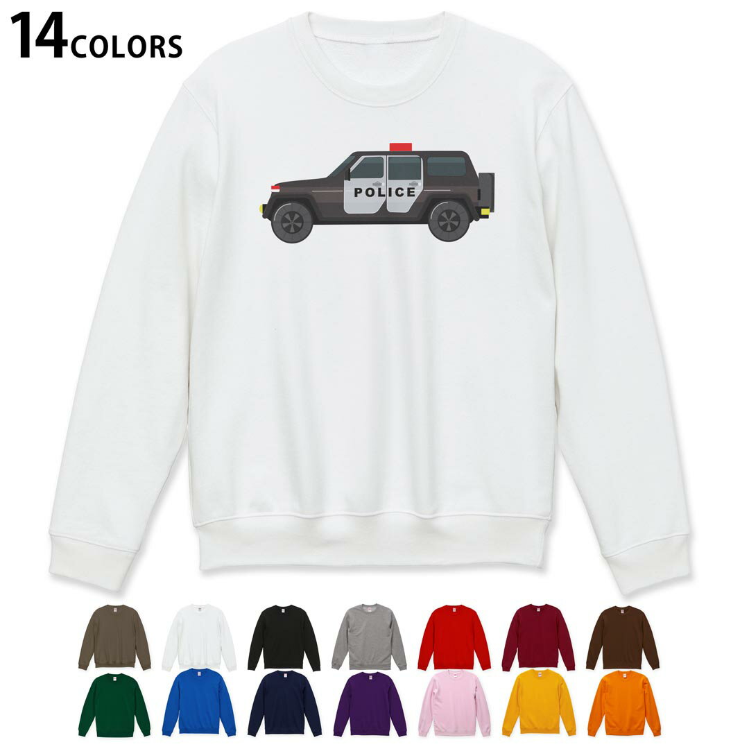 選べる14カラートレーナー メンズ 長袖 ホワイト グレー ブラック デザイン S M L XL 2XL sweatshirt　trainer　白　黒　灰色　スウェット 019974 アメリカ パトカー