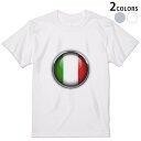 Tシャツ メンズ 半袖 ホワイト グレー デザイン S M L XL 2XL Tシャツ ティーシャツ T shirt 000265 イタリア　国旗　マーク