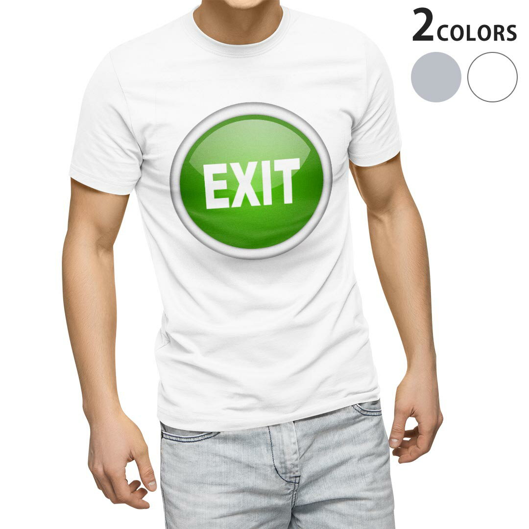 Rakuten - Tシャツ メンズ 半袖 ホワイト グレー デザイン S M L XL 2XL Tシャツ ティーシャツ T shirt 000285 出口　マーク　緑