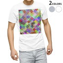 Tシャツ メンズ 半袖 ホワイト グレー デザイン S M L XL 2XL Tシャツ ティーシャツ T shirt 000447 チェック アーガイル トラッ...