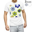 Tシャツ メンズ 半袖 ホワイト グレー デザイン S M L XL 2XL Tシャツ ティーシャツ T shirt 000695 花 寒色(4)
