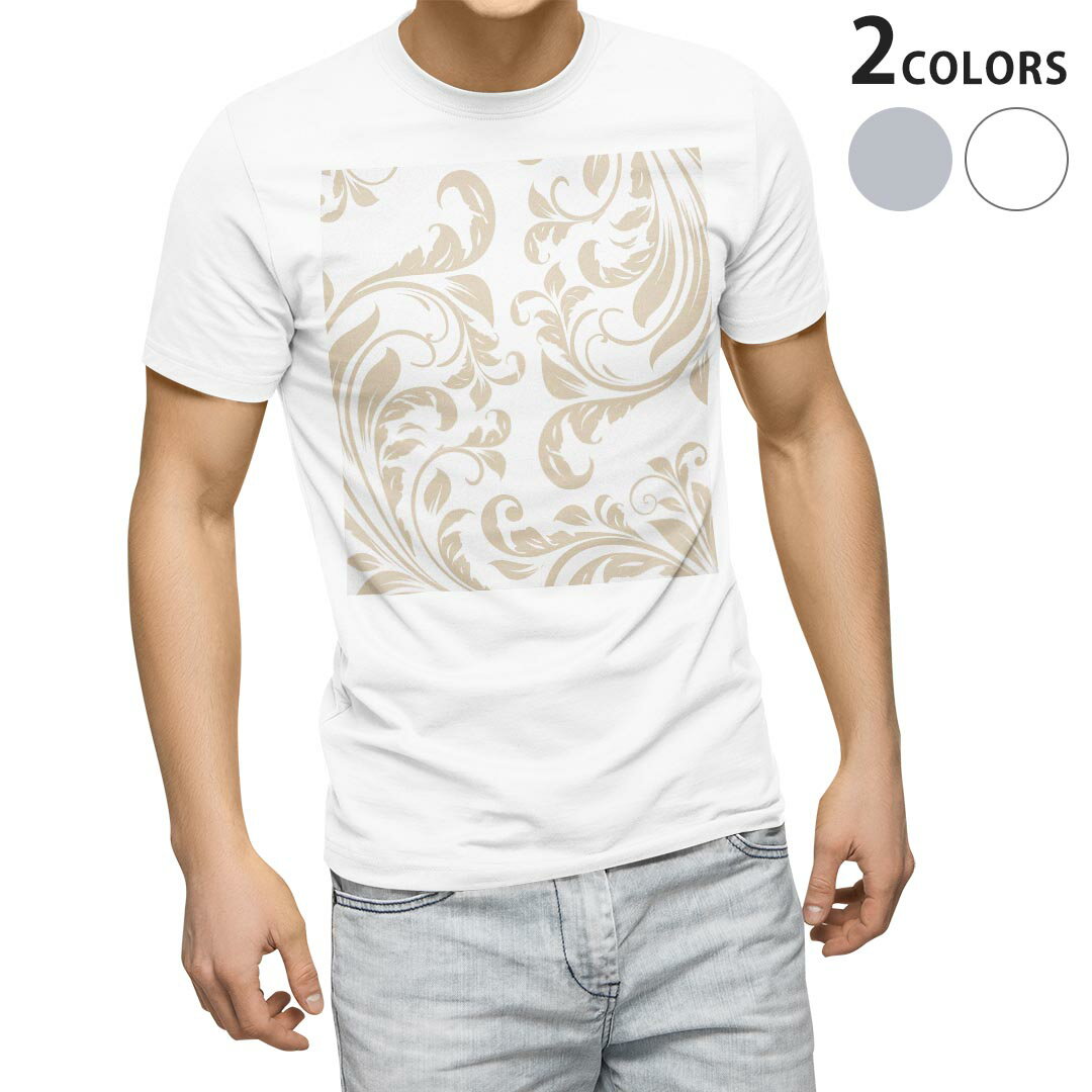 Other - Tシャツ メンズ 半袖 ホワイト グレー デザイン S M L XL 2XL Tシャツ ティーシャツ T shirt 000764 リーフ　模様