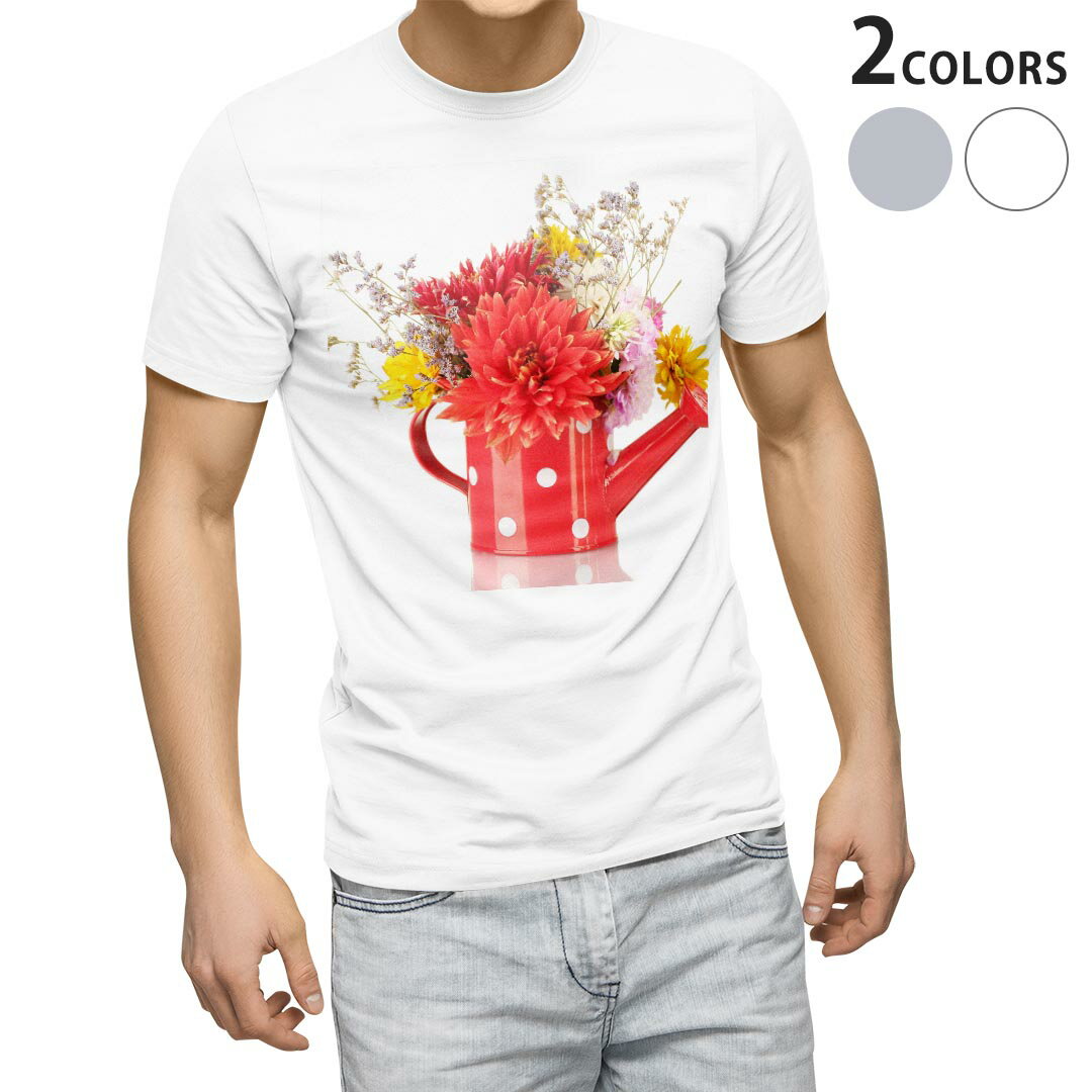 Tシャツ メンズ 半袖 ホワイト グレー デザイン S M L XL 2XL Tシャツ ティーシャツ T shirt 000954 花..