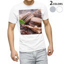 Tシャツ メンズ 半袖 ホワイト グレー デザイン S M L XL 2XL Tシャツ ティーシャツ T shirt 001014 マカロン チョコレート
