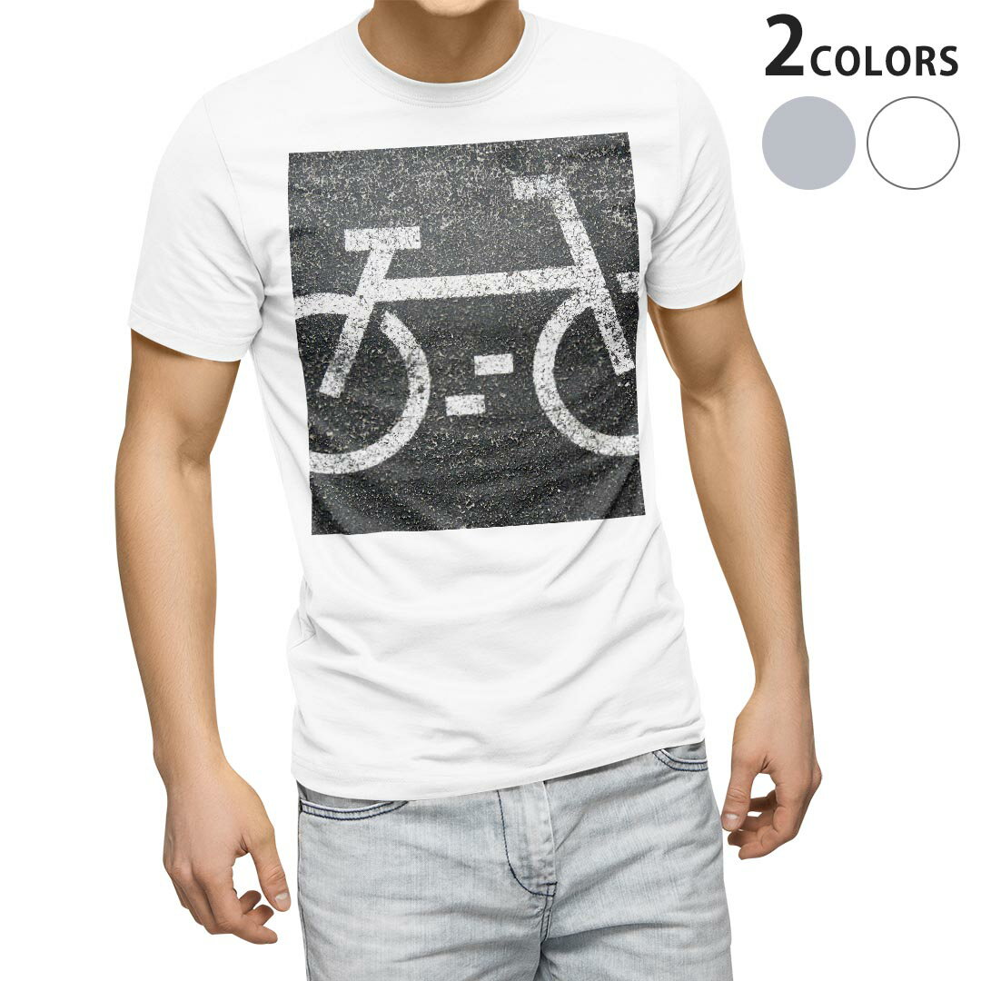 Rakuten - Tシャツ メンズ 半袖 ホワイト グレー デザイン S M L XL 2XL Tシャツ ティーシャツ T shirt 001124 自転車　道路
