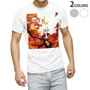 Tシャツ メンズ 半袖 ホワイト グレー デザイン S M L XL 2XL Tシャツ ティーシャツ T shirt 001250 紅葉 秋