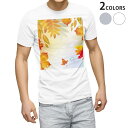 Tシャツ メンズ 半袖 ホワイト グレー デザイン S M L XL 2XL Tシャツ ティーシャツ T shirt 001281 紅葉 秋