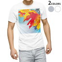 Tシャツ メンズ 半袖 ホワイト グレー デザイン S M L XL 2XL Tシャツ ティーシャツ T shirt 001282 紅葉 秋