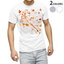 Tシャツ メンズ 半袖 ホワイト グレー デザイン S M L XL 2XL Tシャツ ティーシャツ T shirt 001294 紅葉 秋