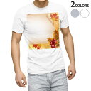 Tシャツ メンズ 半袖 ホワイト グレー デザイン S M L XL 2XL Tシャツ ティーシャツ T shirt 001298 紅葉 秋