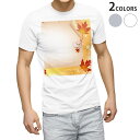 Tシャツ メンズ 半袖 ホワイト グレー デザイン S M L XL 2XL Tシャツ ティーシャツ T shirt 001299 紅葉 秋