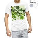 Tシャツ メンズ 半袖 ホワイト グレー デザイン S M L XL 2XL Tシャツ ティーシャツ T shirt 001315 クローバー 植物