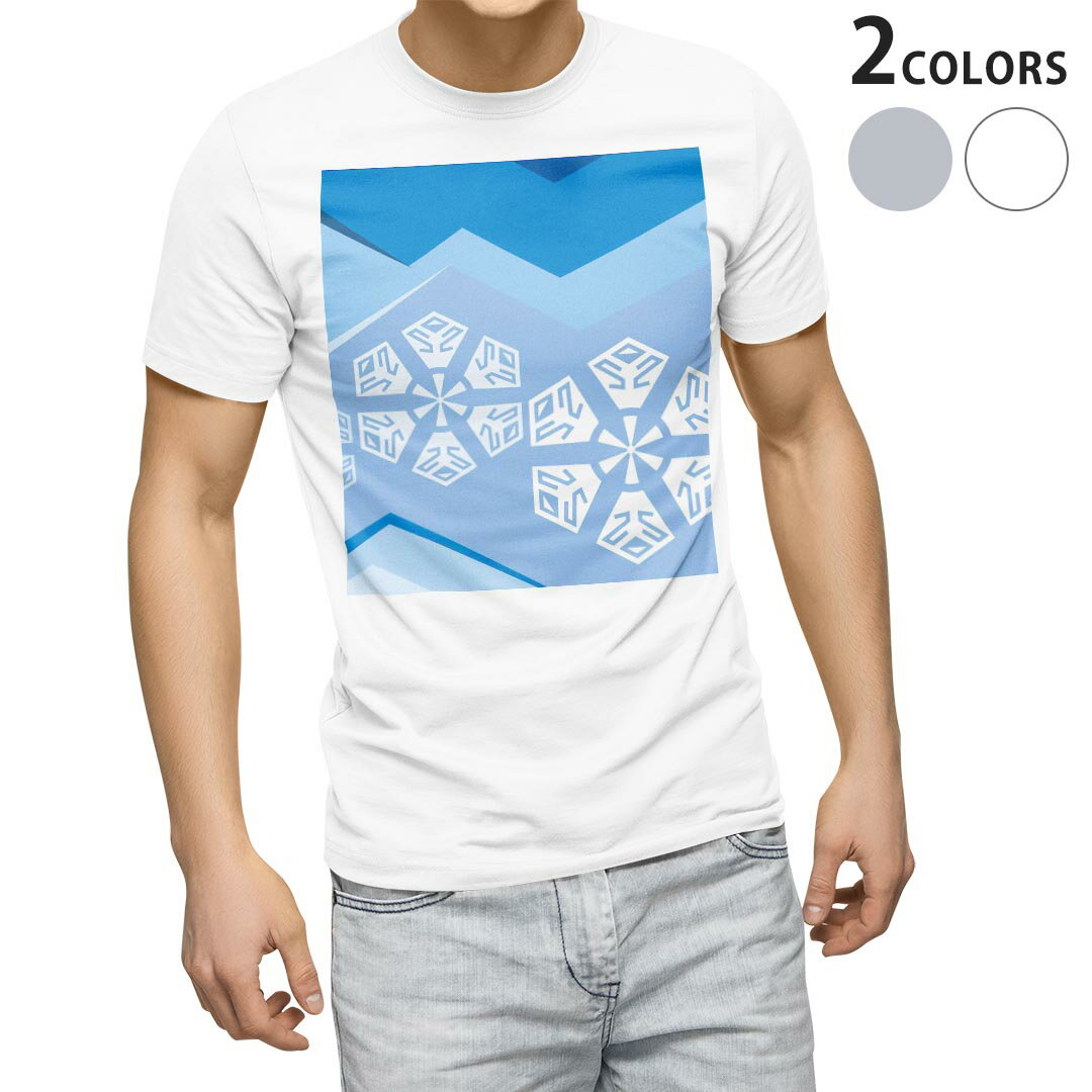 Rakuten - Tシャツ メンズ 半袖 ホワイト グレー デザイン S M L XL 2XL Tシャツ ティーシャツ T shirt 001502 雪　冬