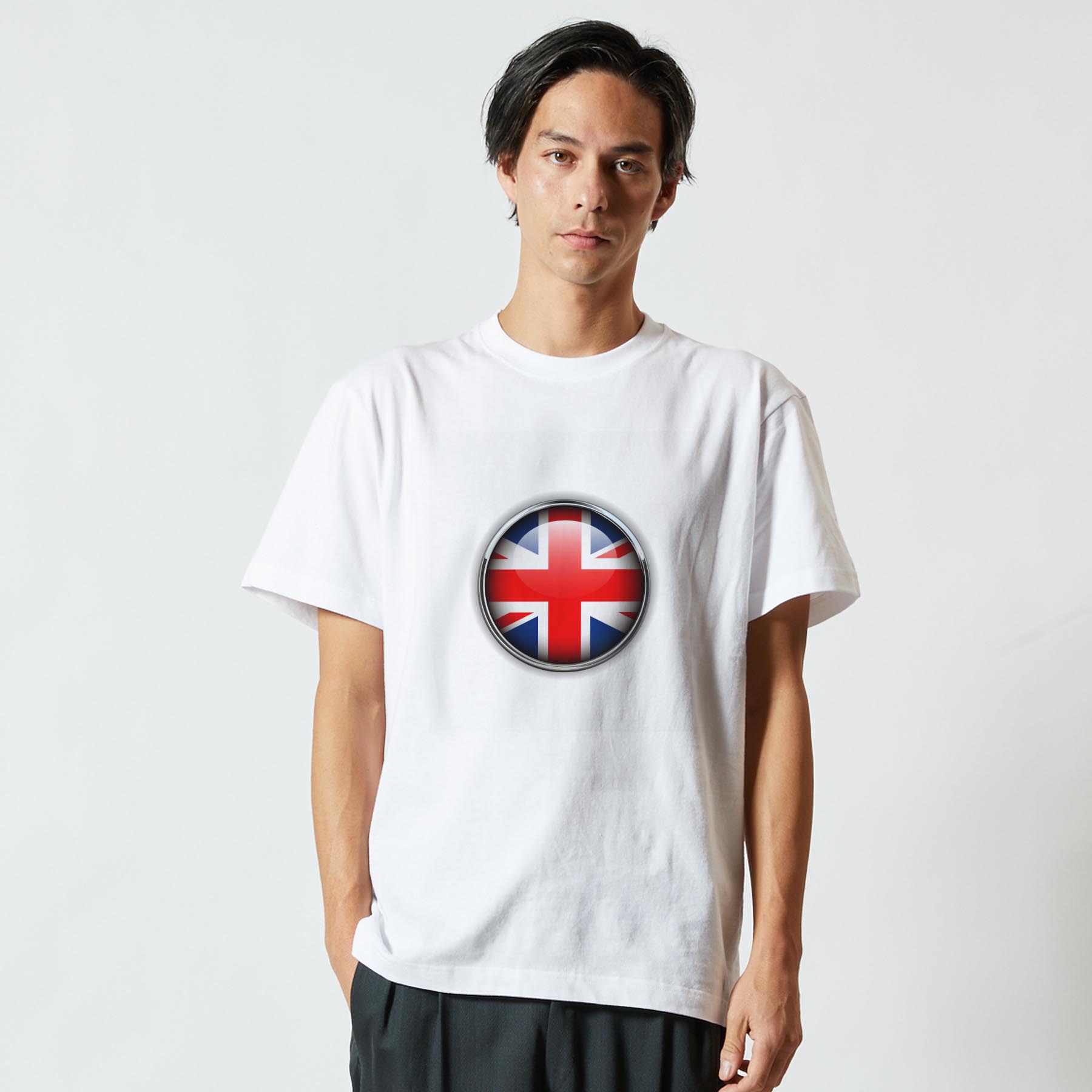 Tシャツ メンズ 半袖 ホワイト グレー デザイン S M L XL 2XL Tシャツ ティーシャツ T shirt 000262 イギリス　国旗　マーク kabekore-11117225 kabeコレ サンプル画像2