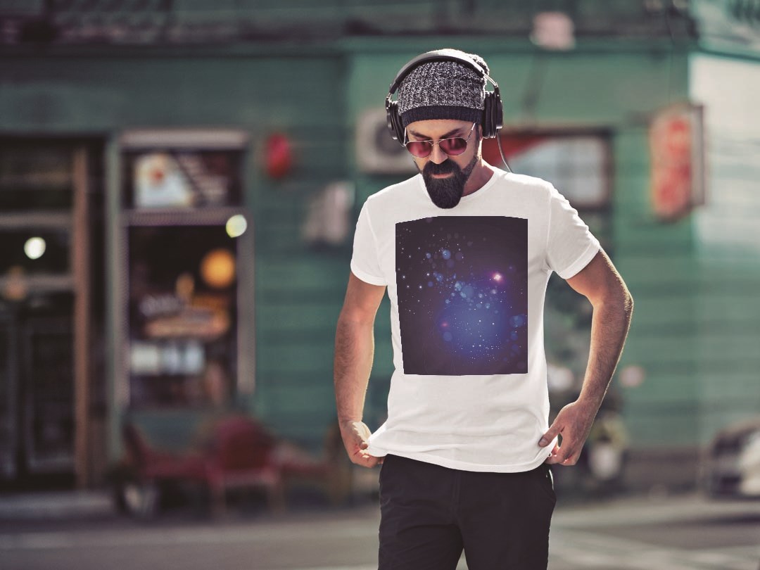Tシャツ メンズ 半袖 ホワイト グレー デザイン S M L XL 2XL Tシャツ ティーシャツ T shirt 002227 宇宙　青