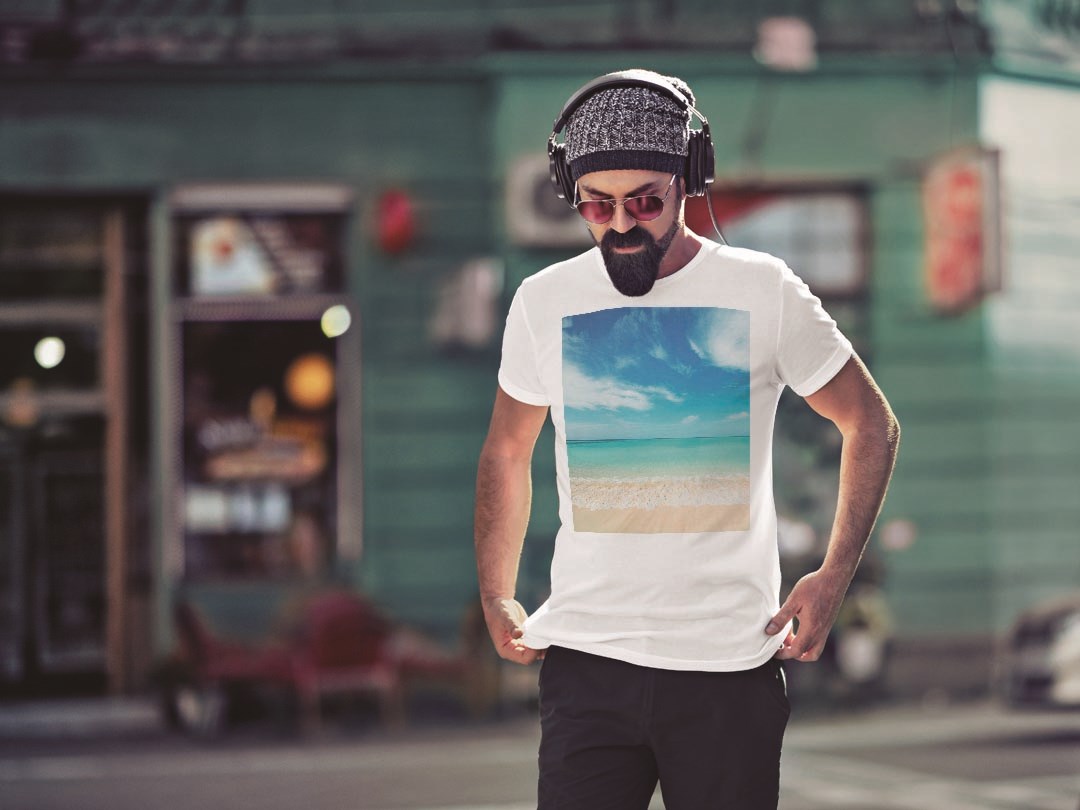 Tシャツ メンズ 半袖 ホワイト グレー デザイン S M L XL 2XL Tシャツ ティーシャツ T shirt 002856 海　空　写真