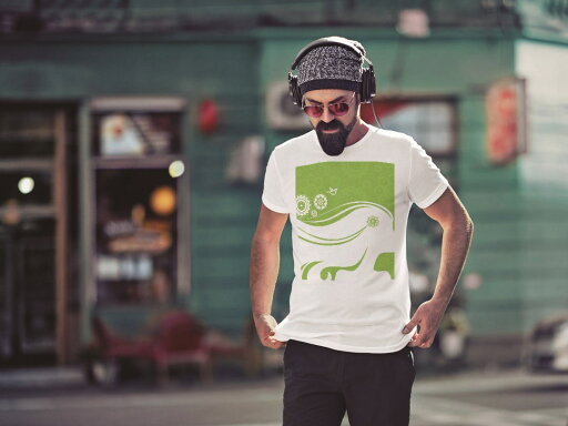 Tシャツ メンズ 半袖 ホワイト グレー デザイン S M L XL 2XL Tシャツ ティーシャツ T shirt 003423 花  緑