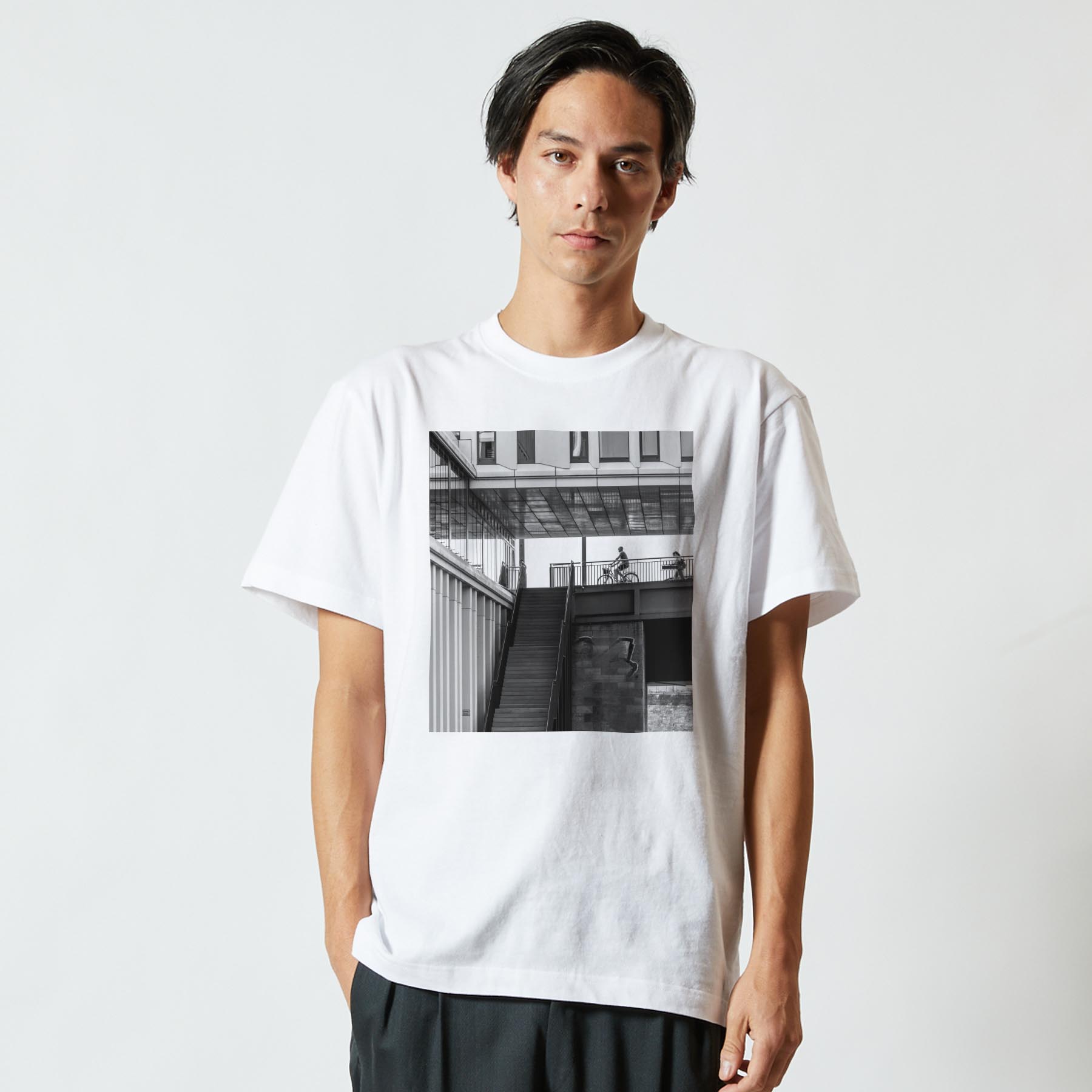 Tシャツ メンズ 半袖 ホワイト グレー デザイン S M L XL 2XL Tシャツ ティーシャツ T shirt 023123 風景　写真