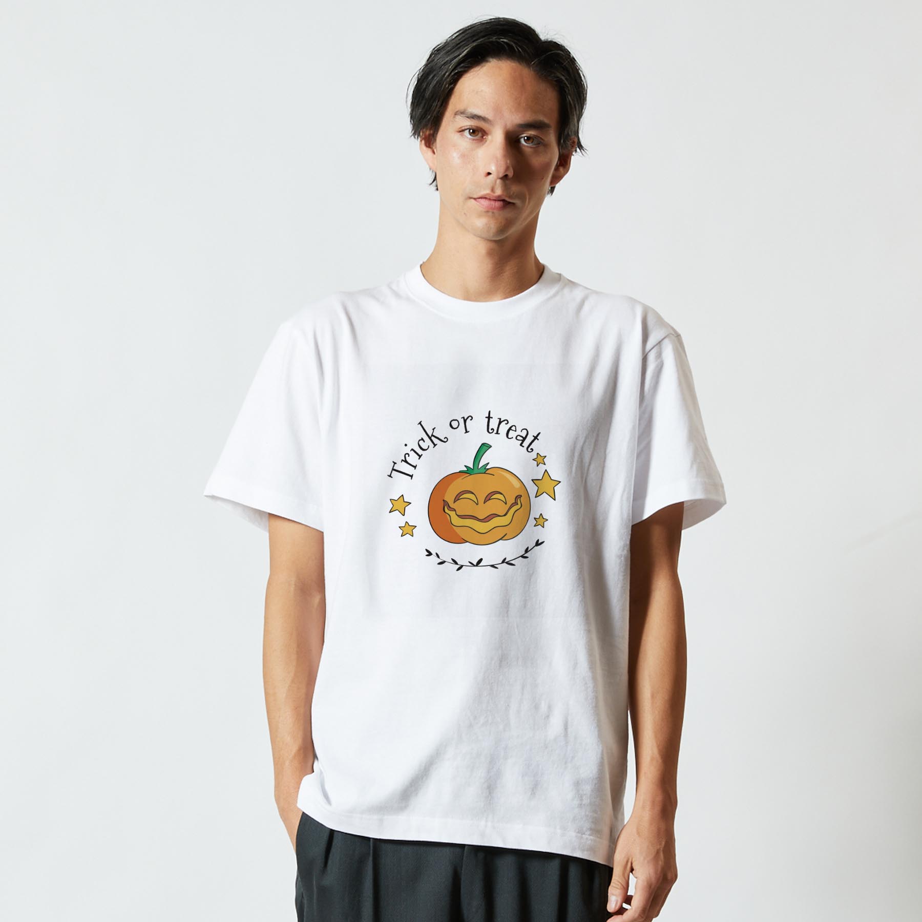 Tシャツ メンズ 半袖 ホワイト グレー デザイン S M L XL 2XL Tシャツ ティーシャツ T shirt 035504 かぼちゃ かわいい