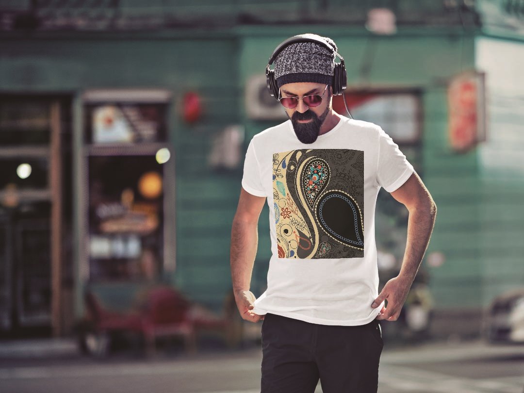 Tシャツ メンズ 半袖 ホワイト グレー デザイン S M L XL 2XL Tシャツ ティーシャツ T shirt 005002 花　　黒 2