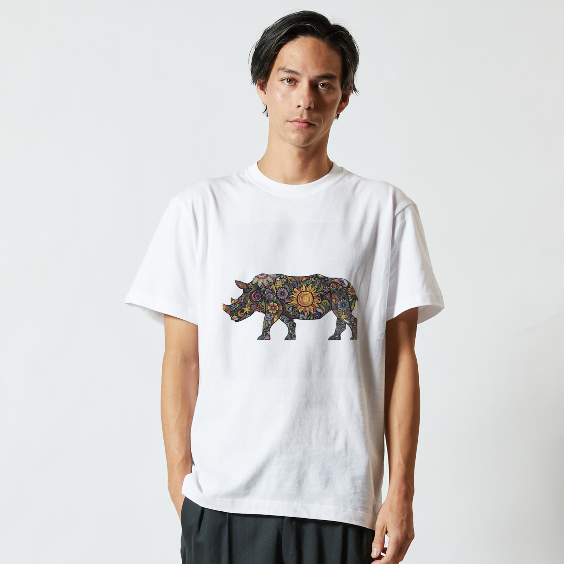 Tシャツ メンズ 半袖 ホワイト グレー デザ...の紹介画像2