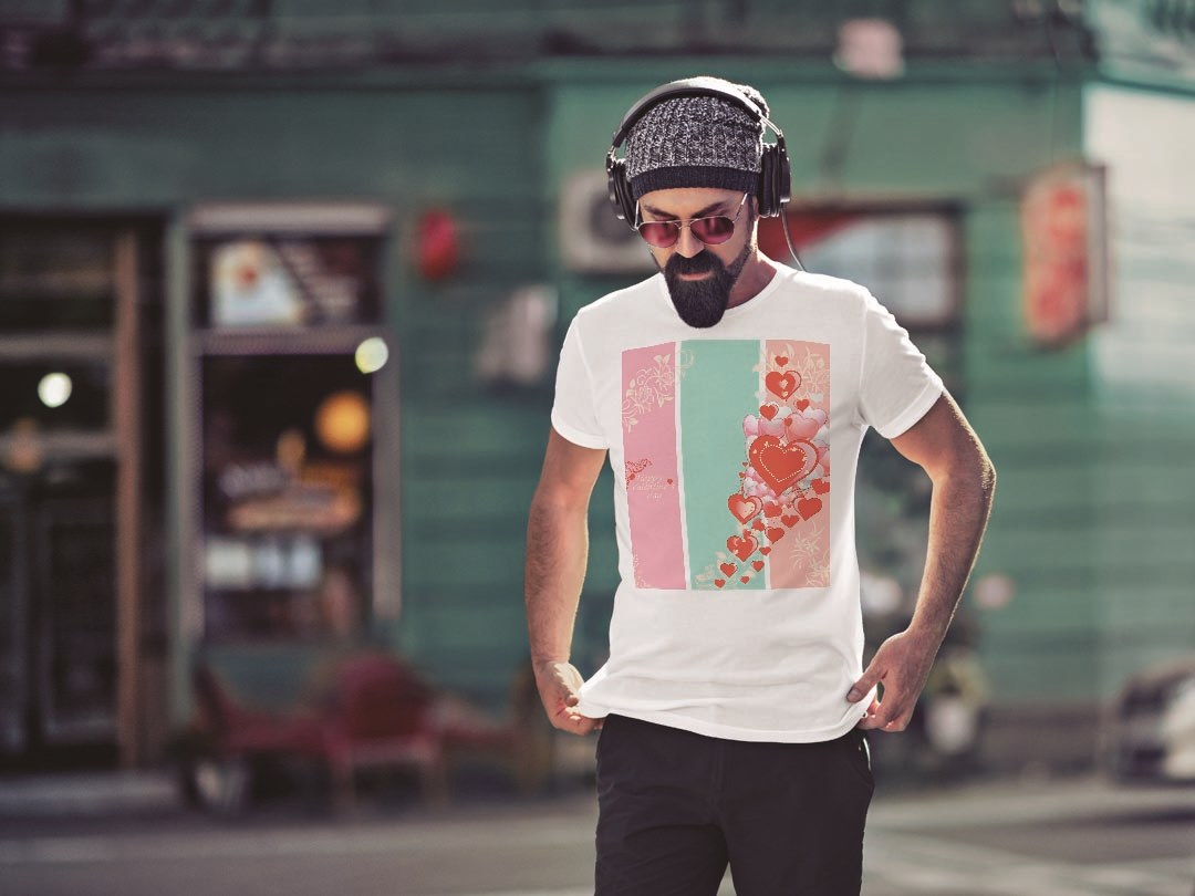 Tシャツ メンズ 半袖 ホワイト グレー デザイン S M L XL 2XL Tシャツ ティーシャツ T shirt 006428 ハート　花