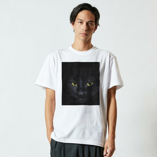 Tシャツ メンズ 半袖 ホワイト グレー デザイン S M L XL 2XL Tシャツ ティーシャツ T shirt 006447 写真 猫 ねこ