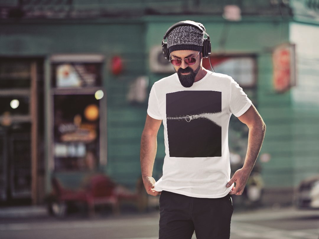 Tシャツ メンズ 半袖 ホワイト グレー デザイン S M L XL 2XL Tシャツ ティーシャツ T shirt 008071 イラスト　チャック　青　ブルー