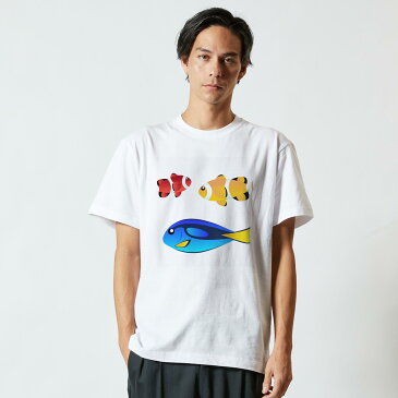 tシャツ メンズ 半袖 ホワイト グレー デザイン XS S M L XL 2XL Tシャツ ティーシャツ T shirt 009153 魚 カラフル イラスト