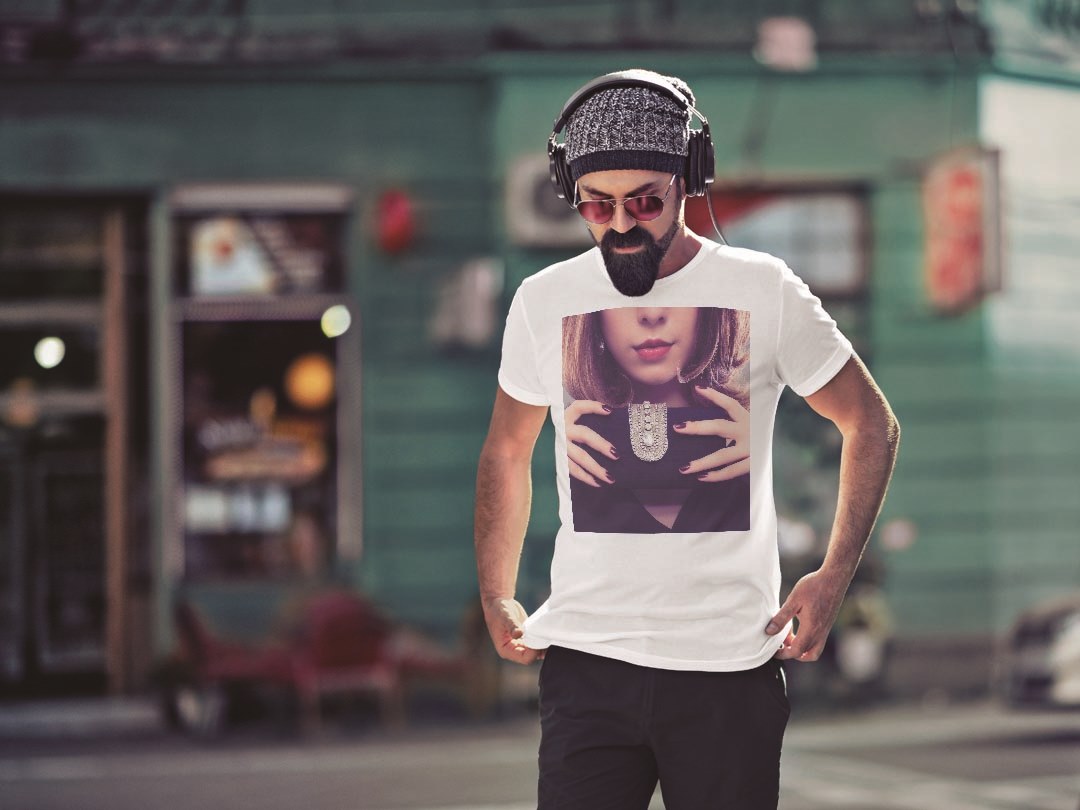 Tシャツ メンズ 半袖 ホワイト グレー デザイン S M L XL 2XL Tシャツ ティーシャツ T shirt 011803 女性　　写真