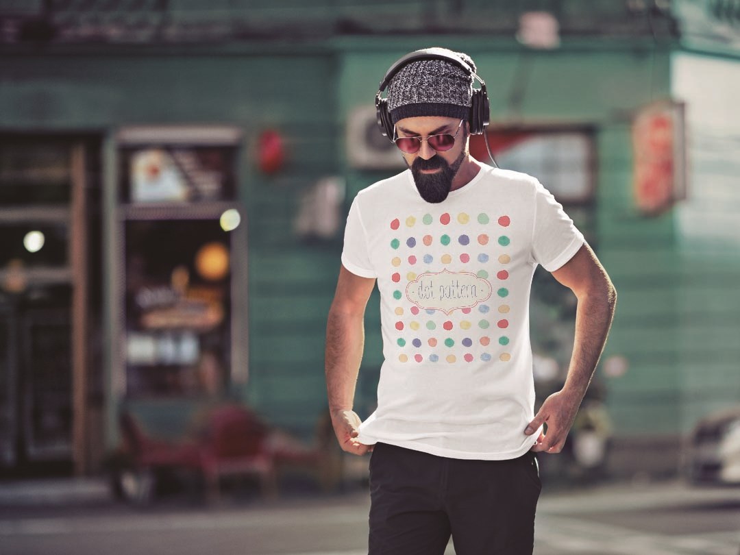 Tシャツ メンズ 半袖 ホワイト グレー デザイン S M L XL 2XL Tシャツ ティーシャツ T shirt 012823 ドット　水玉　英語
