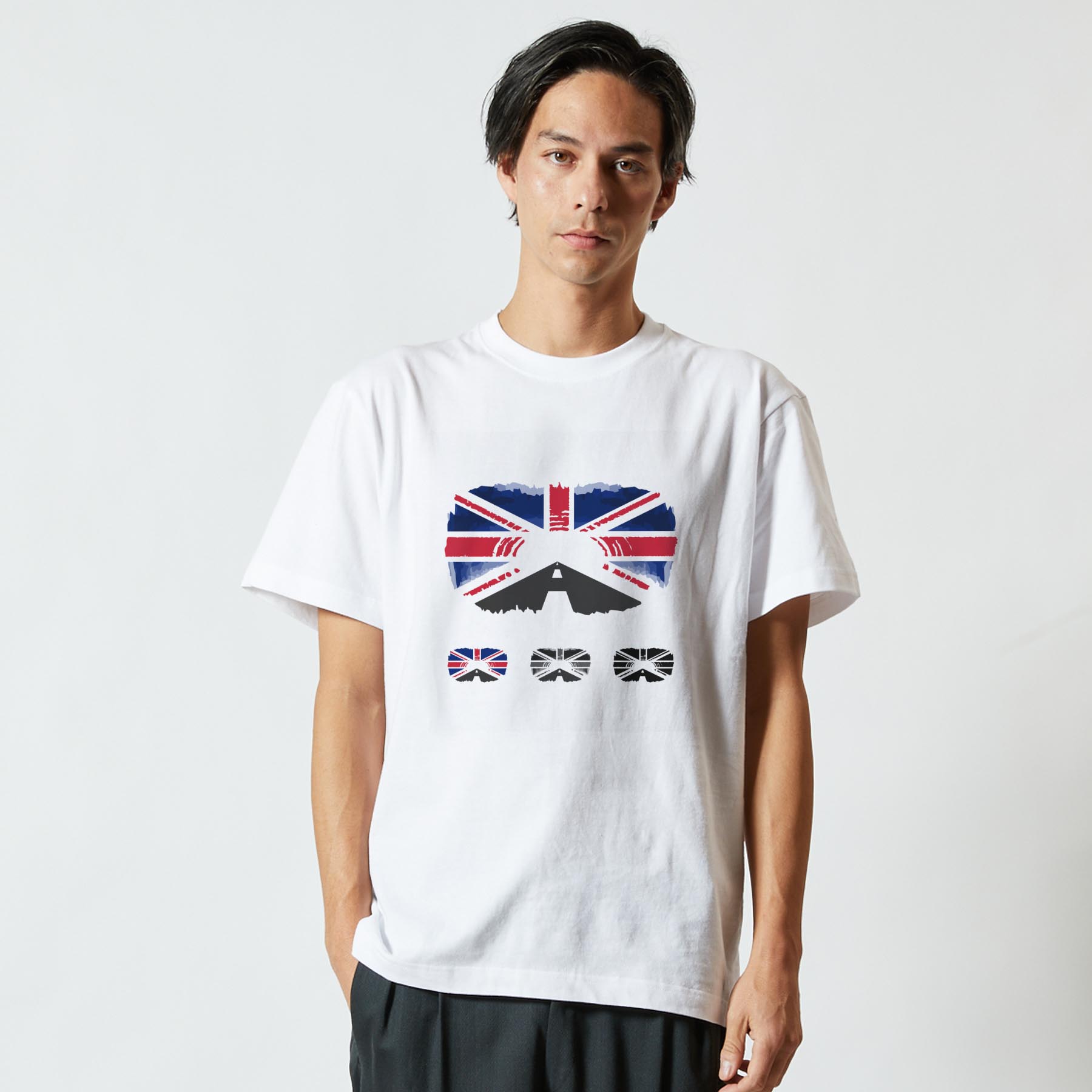 Tシャツ メンズ 半袖 ホワイト グレー デザイン S M L XL 2XL Tシャツ ティーシャツ T shirt 016383 イギリス　国旗