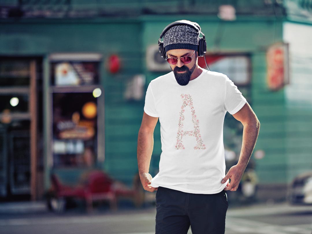 Tシャツ メンズ 半袖 ホワイト グレー デザイン S M L XL 2XL Tシャツ ティーシャツ T shirt 019569 文字 a アルファベット